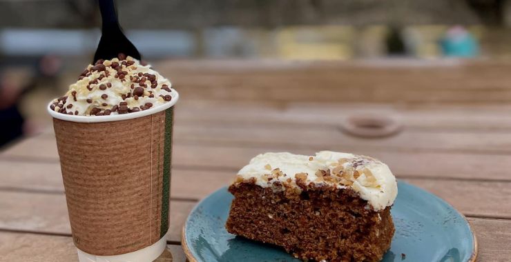 lakeside cake and coffee